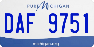 MI license plate DAF9751