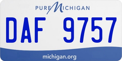 MI license plate DAF9757