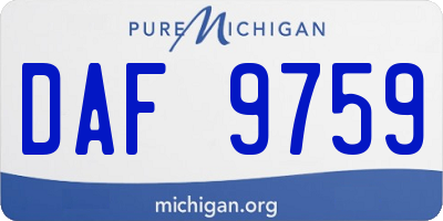 MI license plate DAF9759