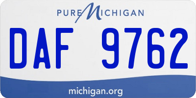 MI license plate DAF9762