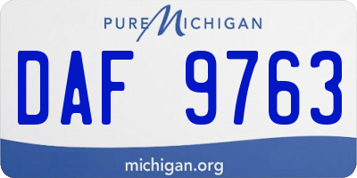 MI license plate DAF9763