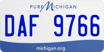MI license plate DAF9766