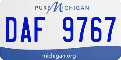 MI license plate DAF9767