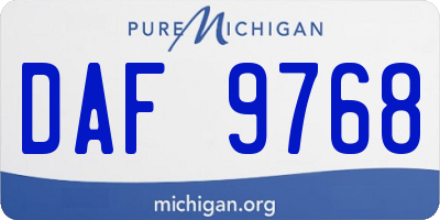 MI license plate DAF9768