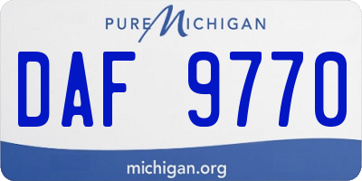 MI license plate DAF9770