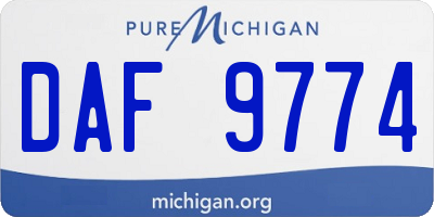 MI license plate DAF9774