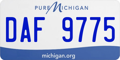 MI license plate DAF9775