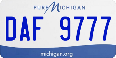 MI license plate DAF9777