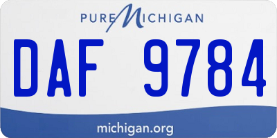 MI license plate DAF9784