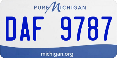 MI license plate DAF9787