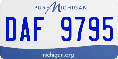 MI license plate DAF9795