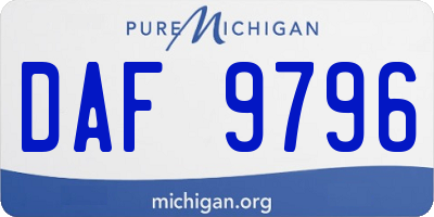 MI license plate DAF9796