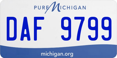 MI license plate DAF9799
