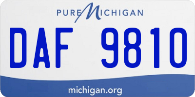 MI license plate DAF9810