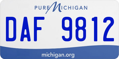 MI license plate DAF9812