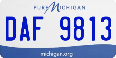 MI license plate DAF9813
