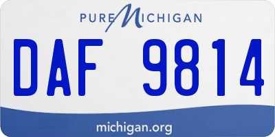 MI license plate DAF9814