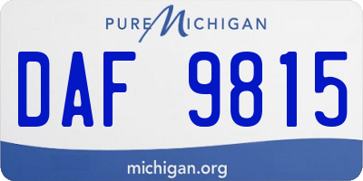 MI license plate DAF9815