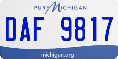 MI license plate DAF9817