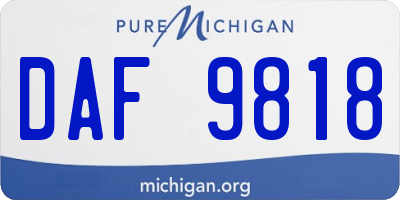MI license plate DAF9818