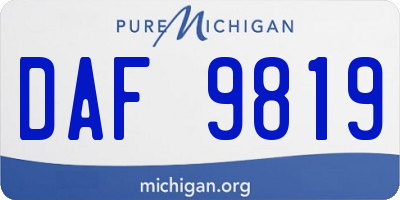MI license plate DAF9819