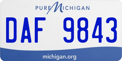 MI license plate DAF9843