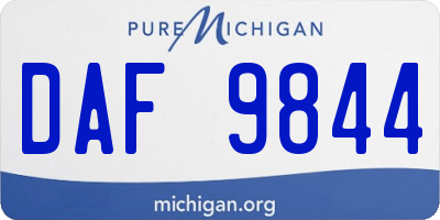 MI license plate DAF9844