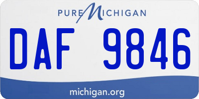 MI license plate DAF9846