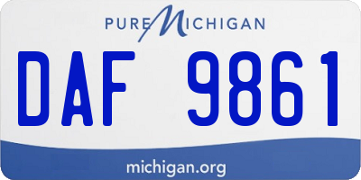 MI license plate DAF9861