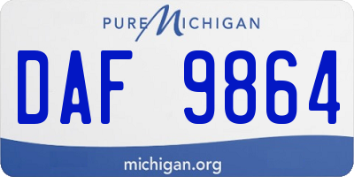 MI license plate DAF9864