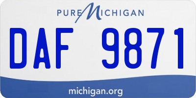 MI license plate DAF9871