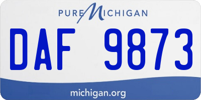 MI license plate DAF9873