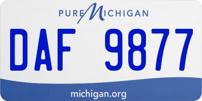 MI license plate DAF9877