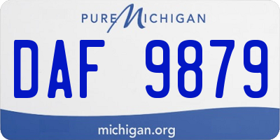 MI license plate DAF9879