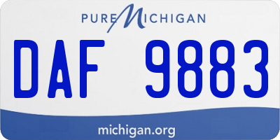 MI license plate DAF9883