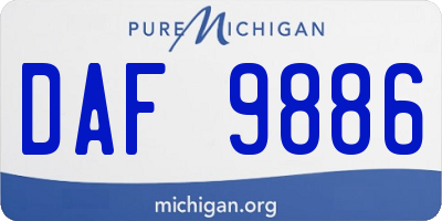 MI license plate DAF9886