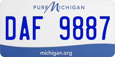 MI license plate DAF9887