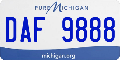 MI license plate DAF9888