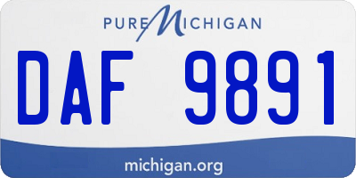 MI license plate DAF9891