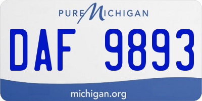 MI license plate DAF9893