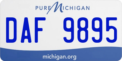 MI license plate DAF9895