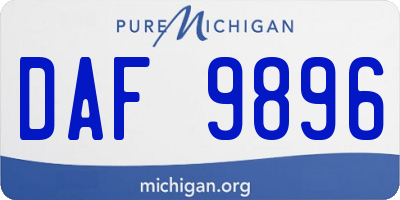 MI license plate DAF9896