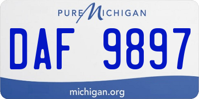 MI license plate DAF9897