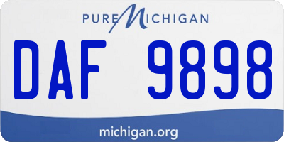 MI license plate DAF9898