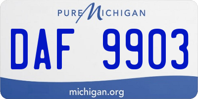 MI license plate DAF9903