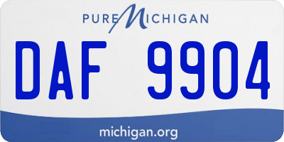 MI license plate DAF9904
