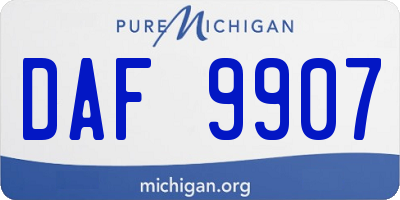 MI license plate DAF9907