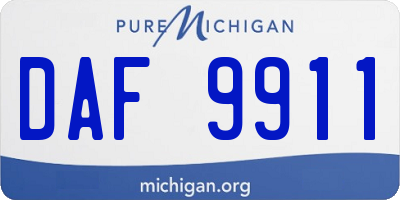 MI license plate DAF9911
