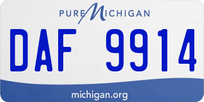 MI license plate DAF9914