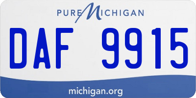 MI license plate DAF9915